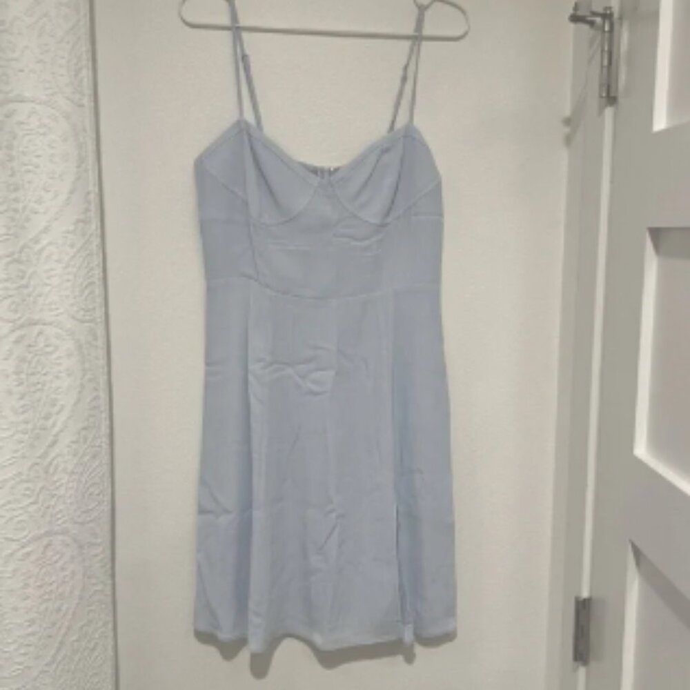 Sundeh Aritzia Light Blue Mini Dress with Slit